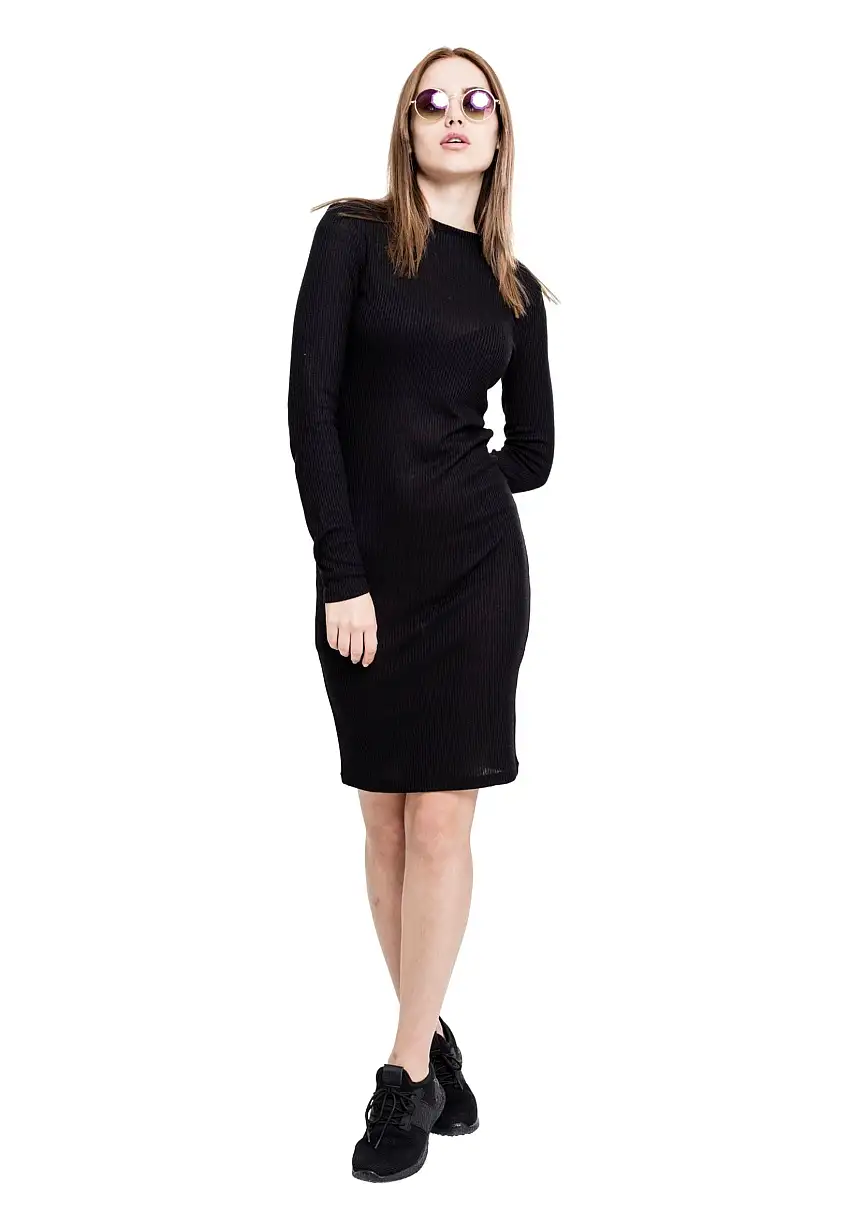 Urban Classics - Ladies Rib Dress Black - Vestito