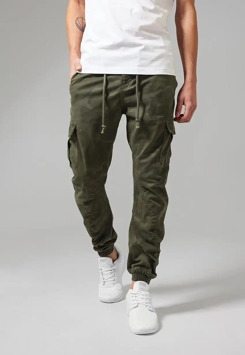 Urban Classics - Camo Cargo Olive Camouflage - Pantaloni