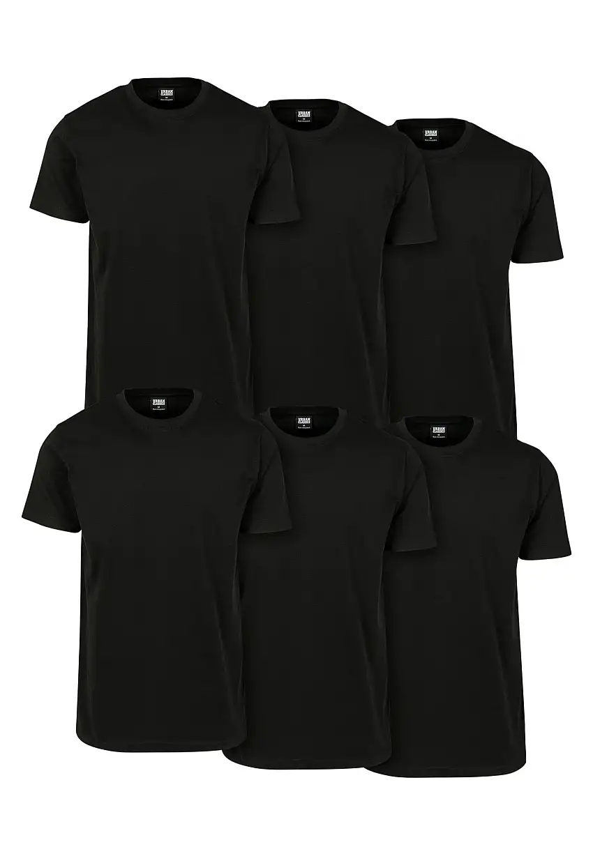 Urban Classics - Basic Pack Of 6 Black - T-Shirt