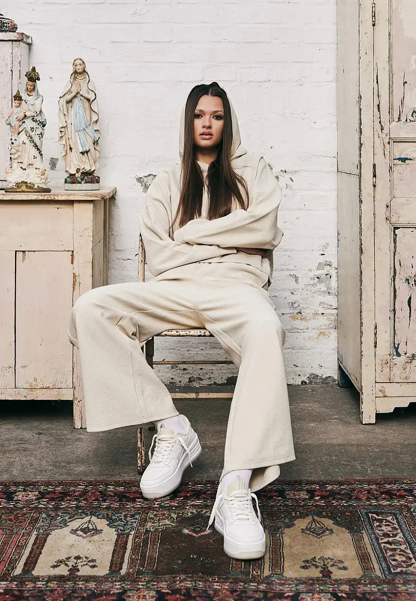 Urban Classics - Ladies Straight Rib Terry Softseagrass - Pantaloni