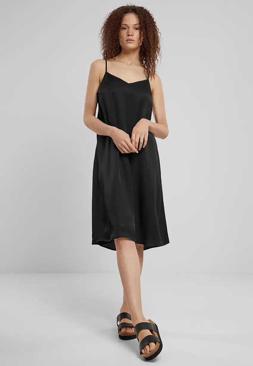 Urban Classics - Ladies Viscose Satin Slip Black - Vestito