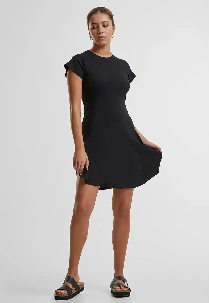 Urban Classics - Ladies Skater Rib Black - Vestito