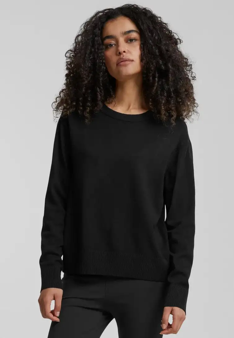 Urban Classics - Ladies Knitted Roundneck Black - Felpa