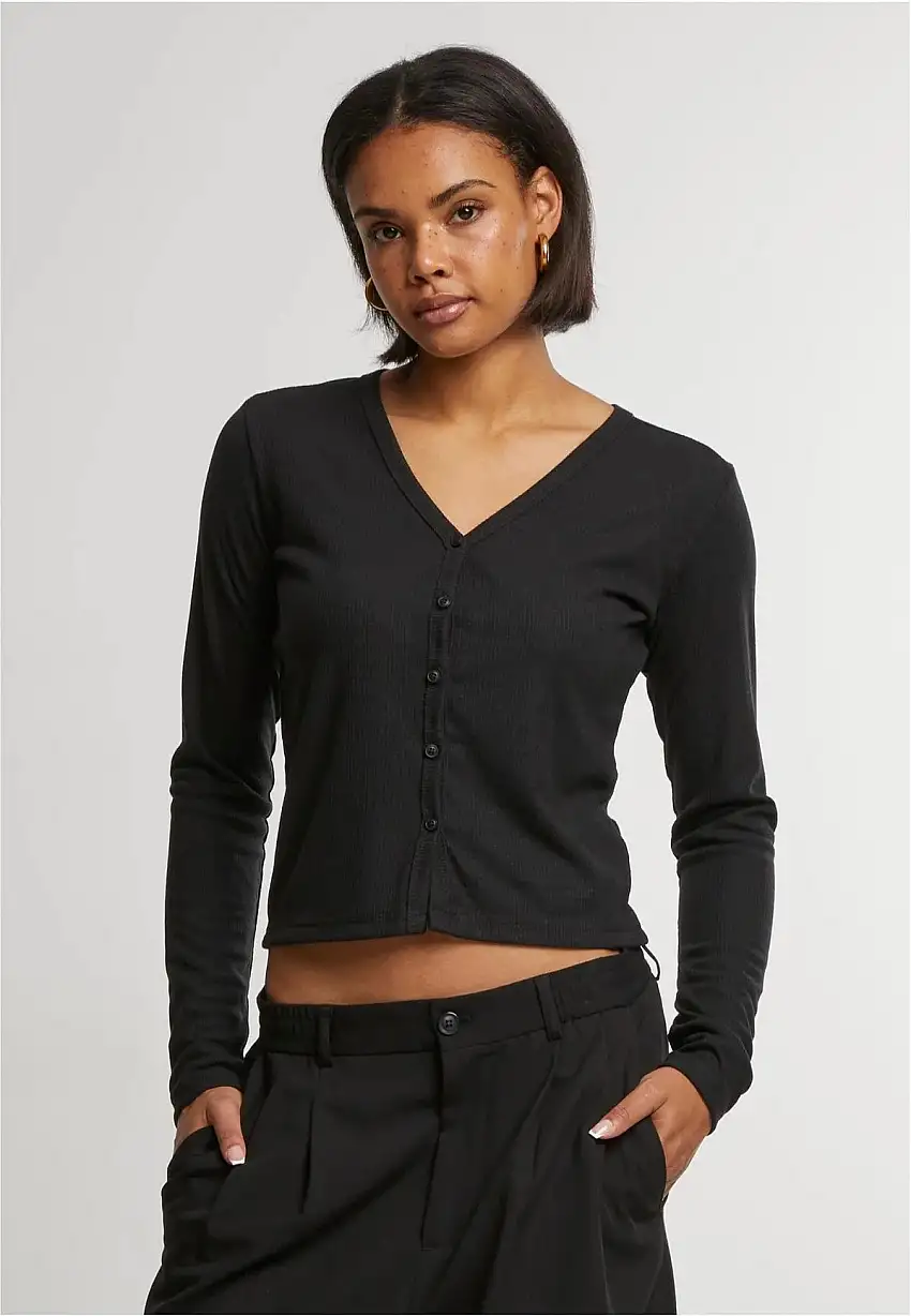 Urban Classics - Ladies Rib Black - Cardigan
