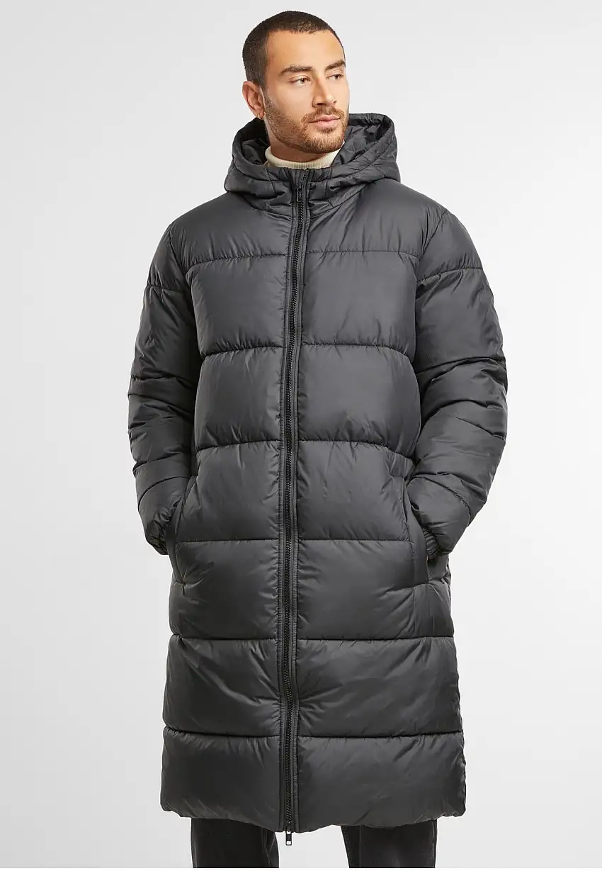 Urban Classics - Long Puffer Black - Giacca