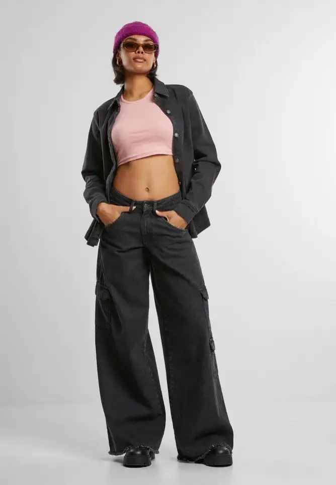 Urban Classics - Ladies Denim Black Washed - Camicia