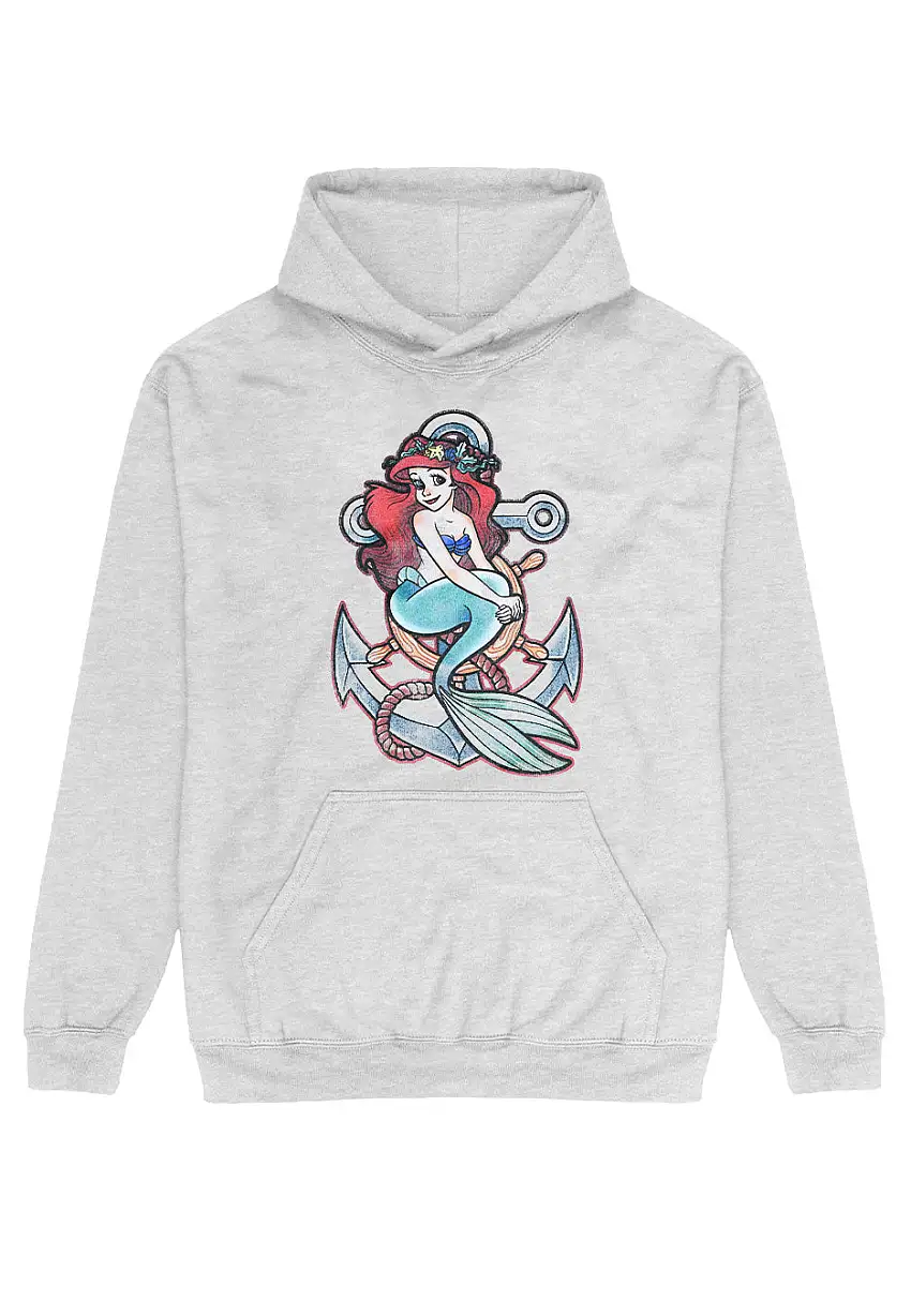 The Little Mermaid - Anchor Heather Grey - Felpa con cappuccio