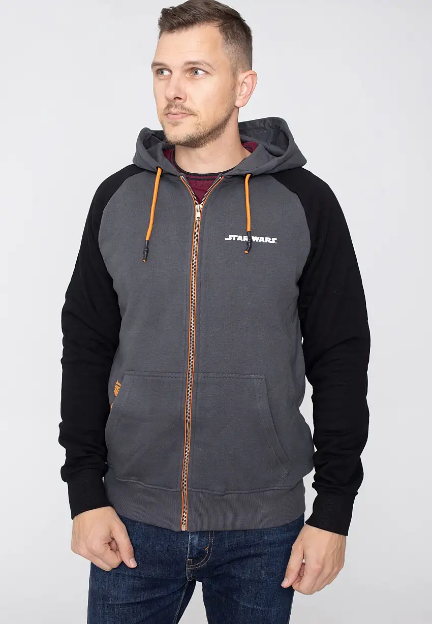 The Mandalorian - Helmet Graphic Grey - Felpa con zip