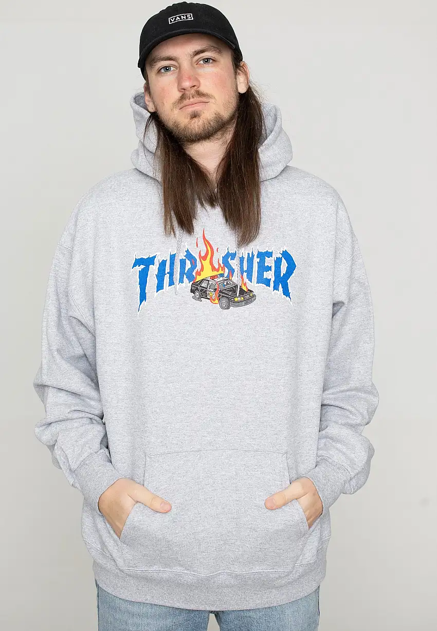 Thrasher - Cop Car Grey - Felpa con cappuccio