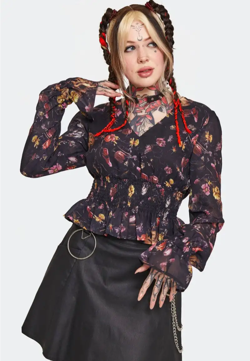 Jawbreaker - Garden Skull Print Multicoloured - Top