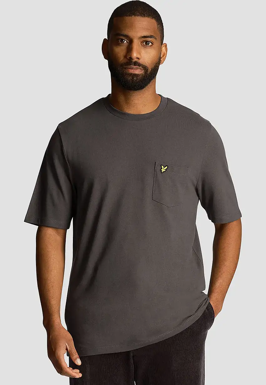 Lyle & Scott - Plain Pique Pocket Gunmetal - T-Shirt