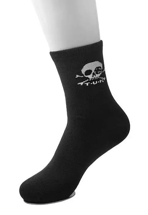 T.U.K. - Women Black/White Skull - Calzini