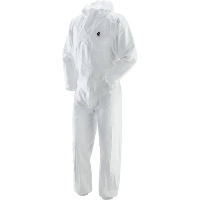 Tuta intera Monouso CAT.3 tipo 5/6 con cappuccio bianca in tessuto traspirante