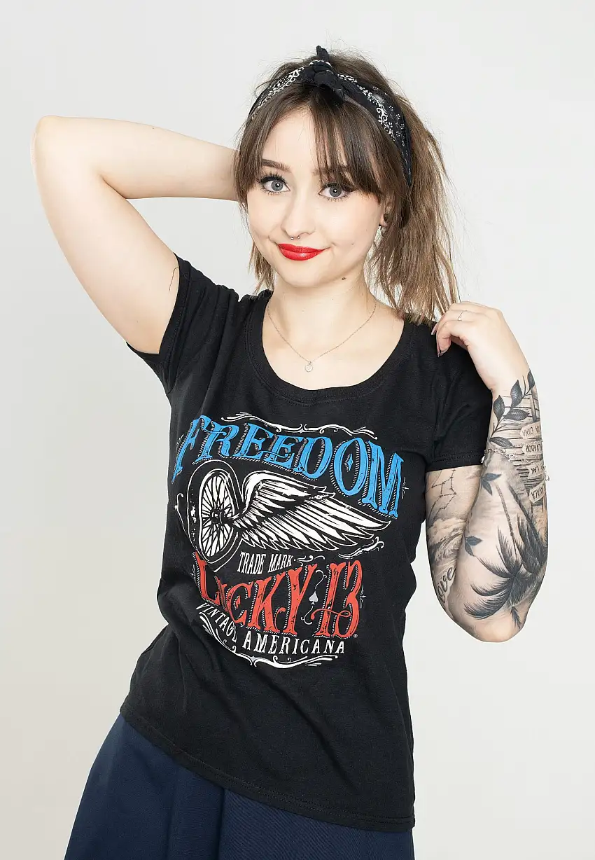 Lucky 13 - Freedom Wheel Ladies Black - Girly