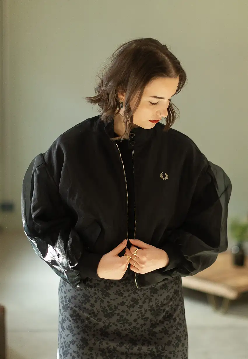 Fred Perry - Sheer Overlay Black - Giacca