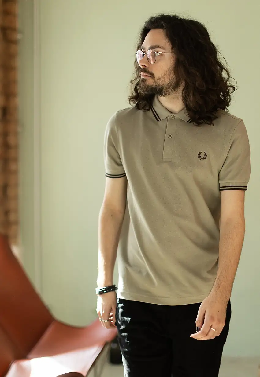 Fred Perry - Twin Tipped Warm Grey/Brick - Polo