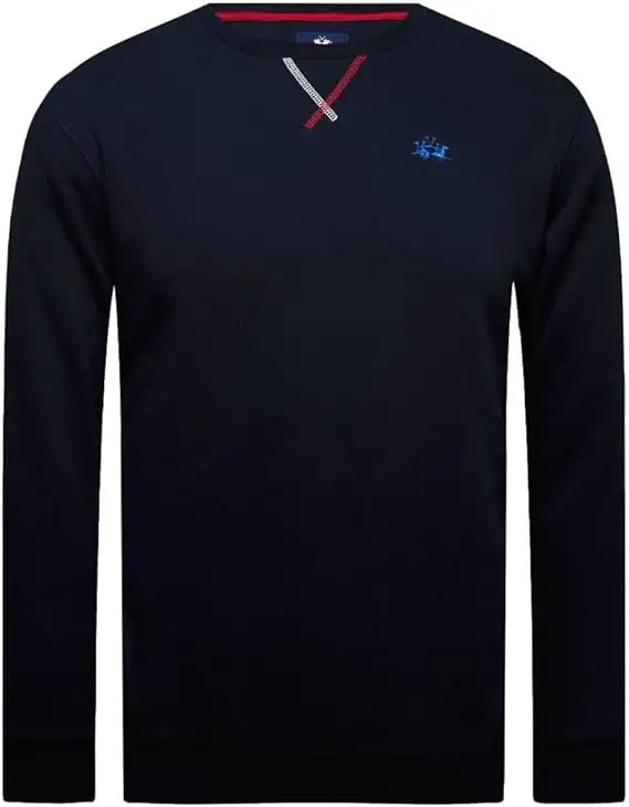 La Martina Maglioncino Manica Lunga Whitfield Blu Uomo