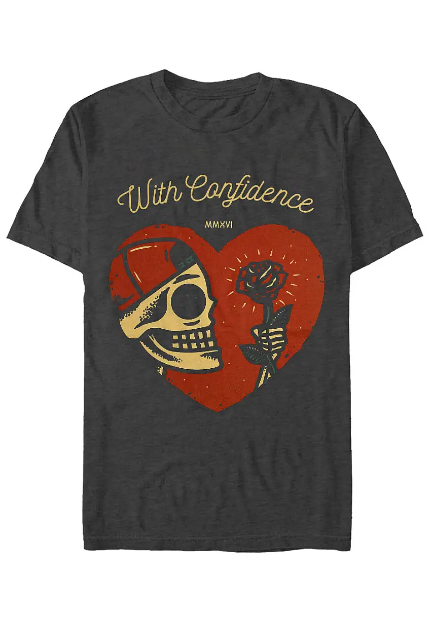 With Confidence - Heart Dark Grey - T-Shirt