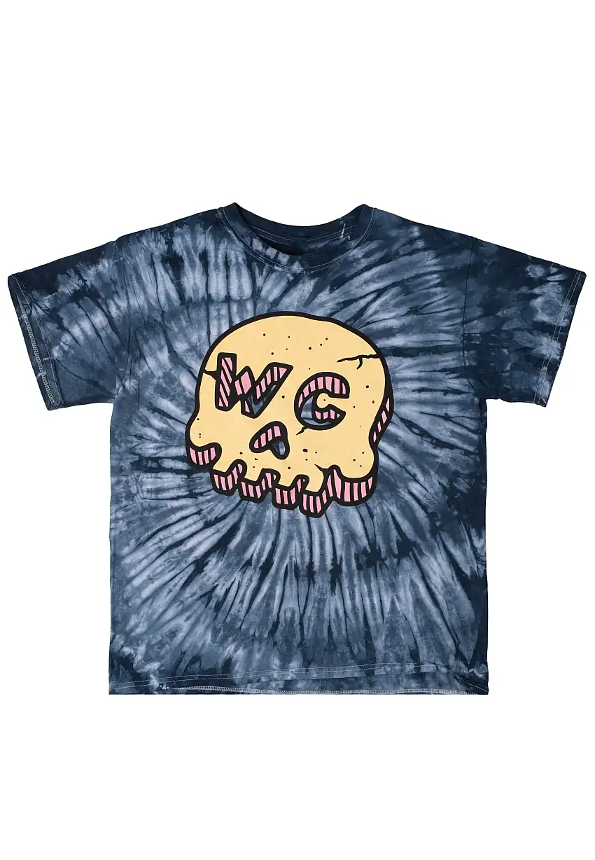 With Confidence - Skull Blue Tie Dye - T-Shirt