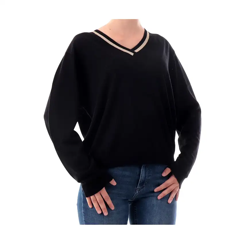 Maglia Donna scollo a V dettaglio lurex