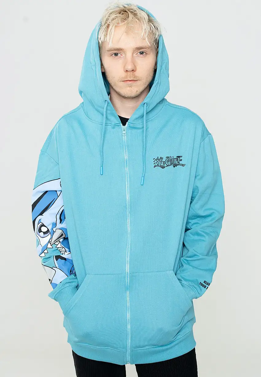 Yu Gi Oh! - Blue-Eyes Toon Dragon Light Blue - Felpa con zip