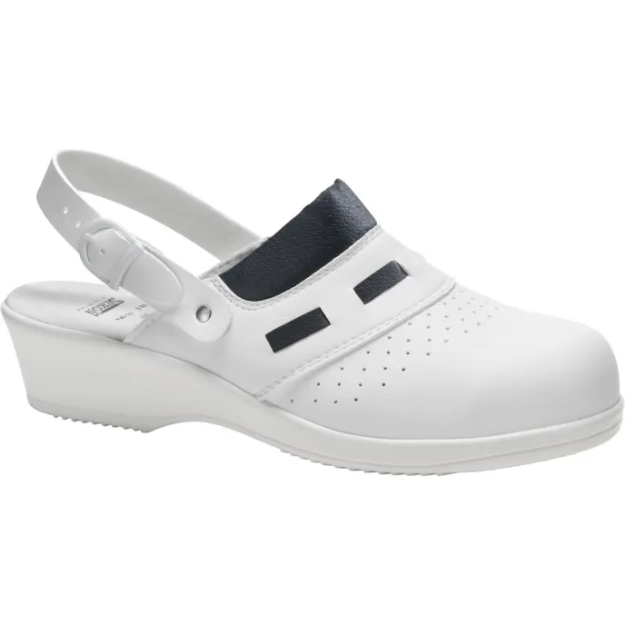 Zoccolo protettivo bianco da donna in microfibra SB E FO SRA - Amalfi 520030